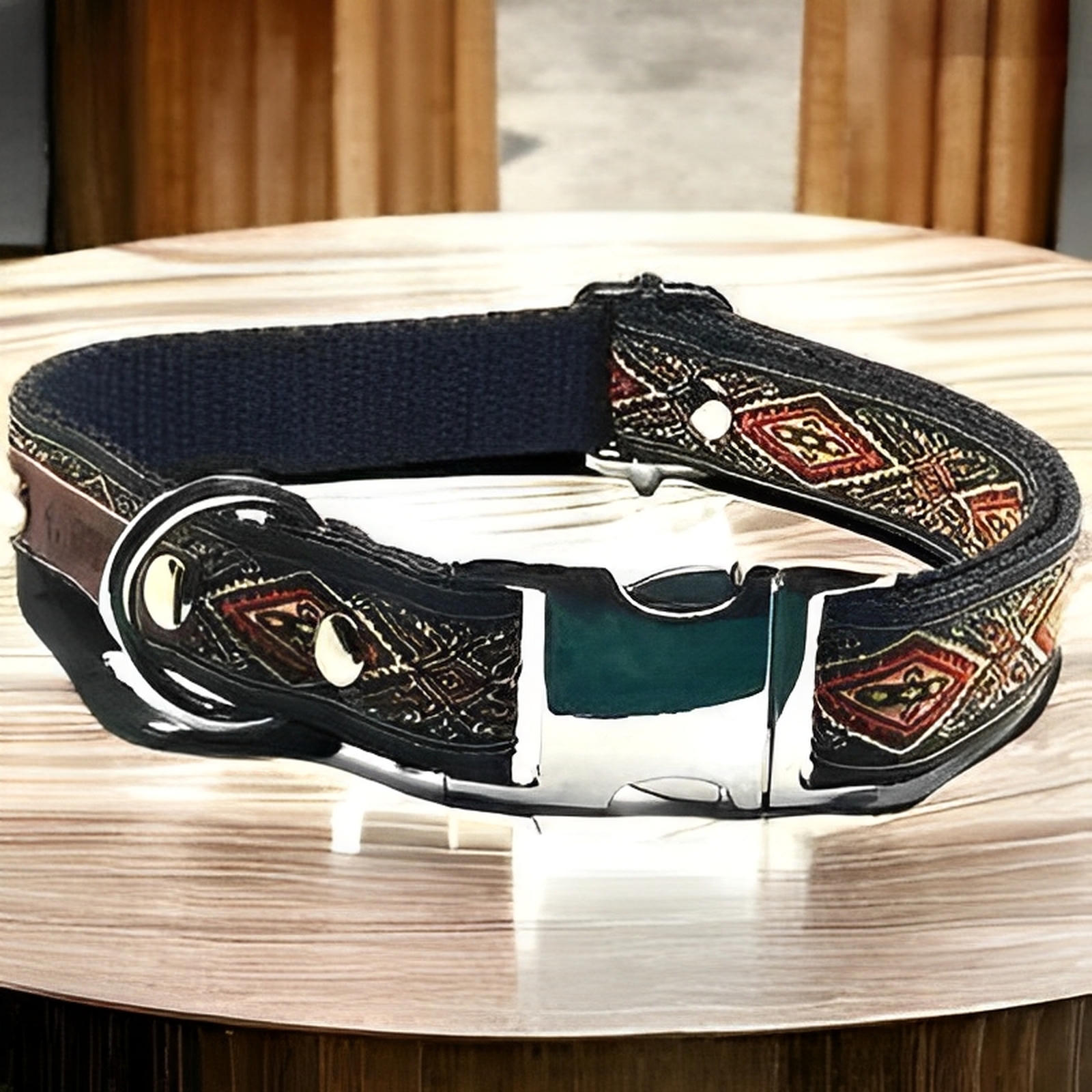 Collier pour chien en coton gaufré personnalisé