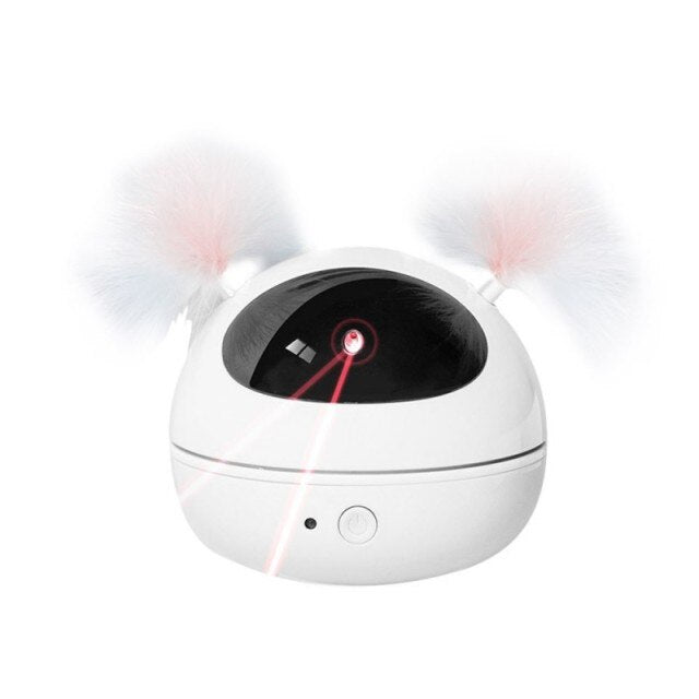 Balle interactive électrique pour chat avec plumes et lumière infrarouge, jouet à exciter pour chat.