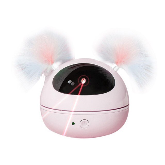 Balle interactive électrique pour chat avec plumes et lumière infrarouge, jouet à exciter pour chat.